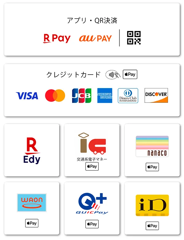 お支払方法各種アイコン